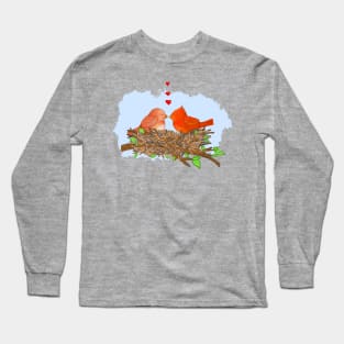 Cardinal Love Birds Long Sleeve T-Shirt